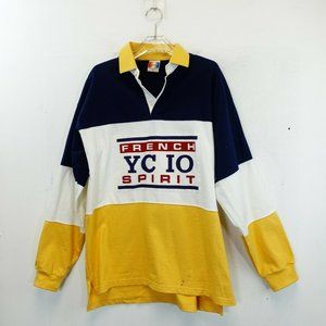 VINTAGE Polo Mens Sweatshirt Medium Striped Pullover Rizz Y2K French Spirit 90s